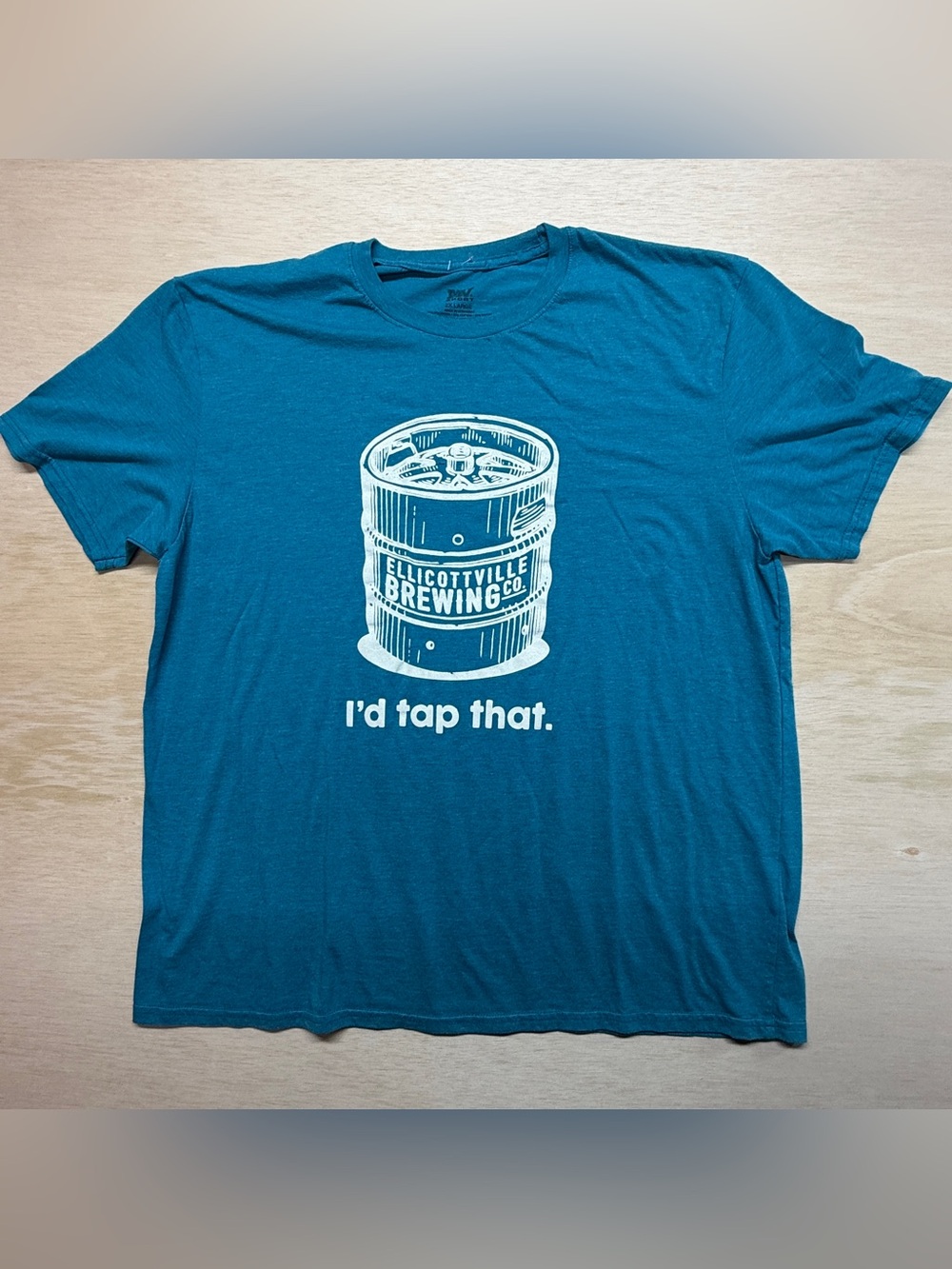 MV Sport Ellicottville Brewing Co. T-Shirt Size 2XL Blue Heather Beer Keg